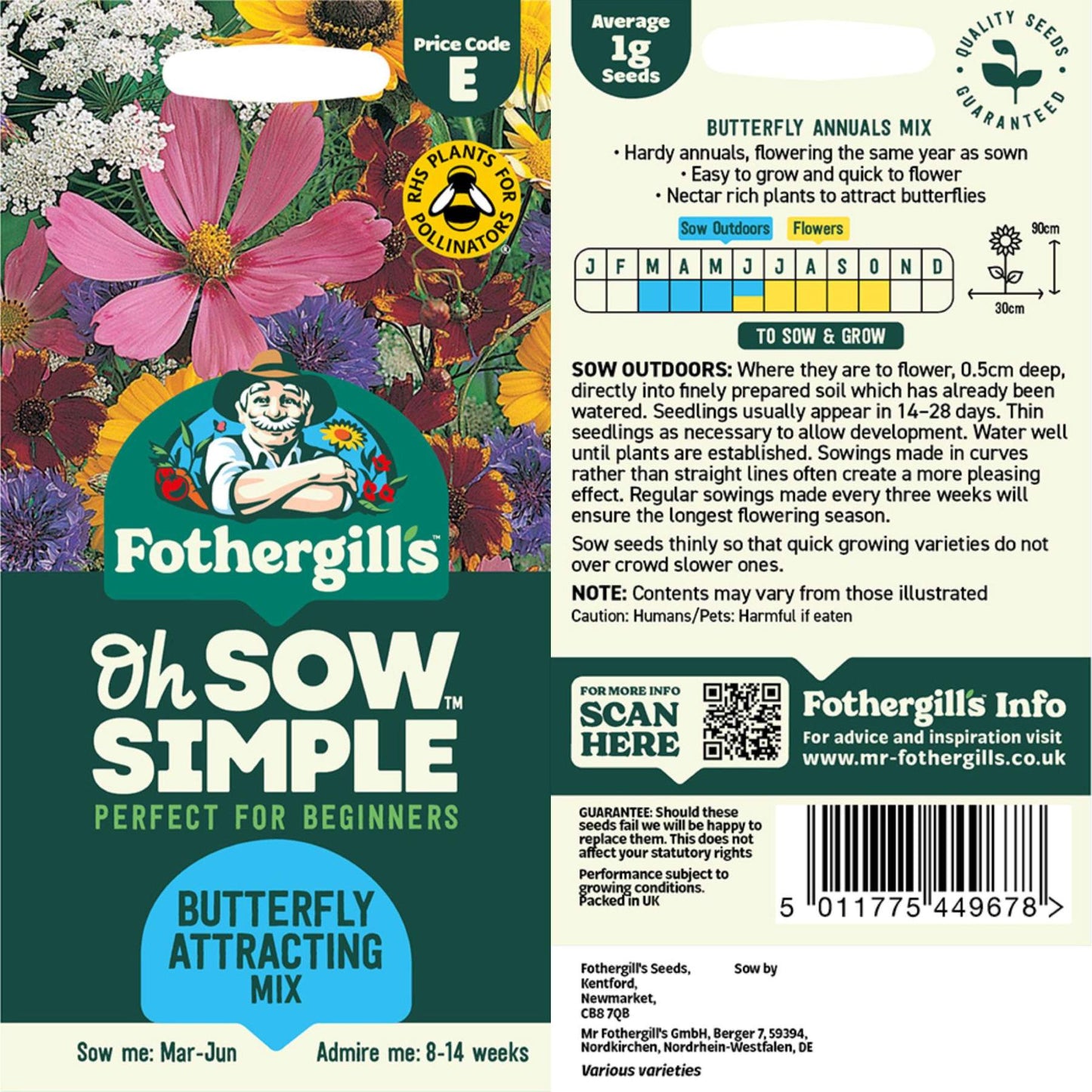 Butterfly Attracting seed packet information