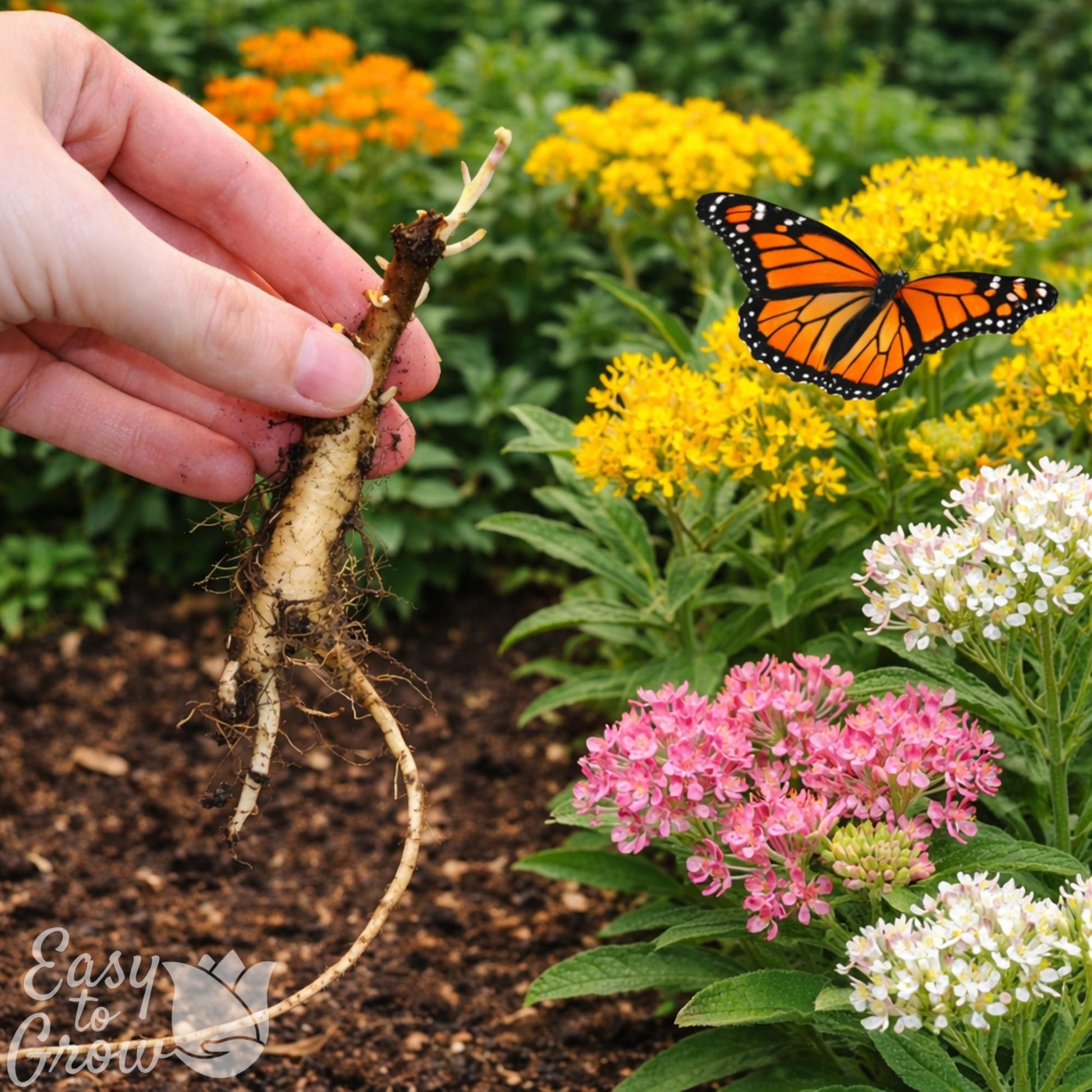 Asclepias bareroot tuber shipped