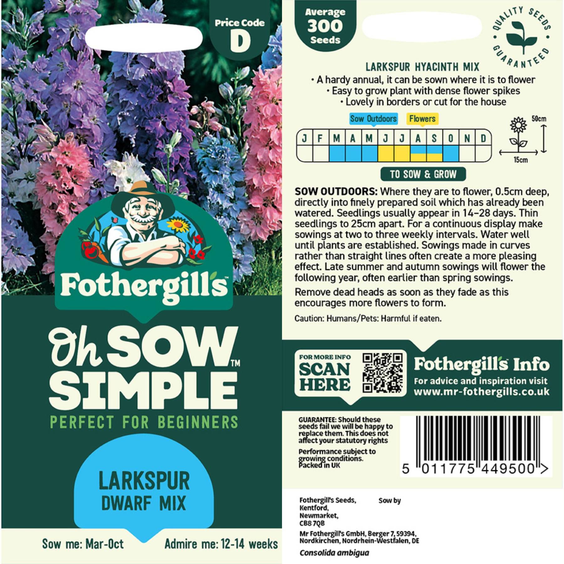 plant larkspur seeds Easy to Grow Bulbs Larkspur Dwarf Mix Seed