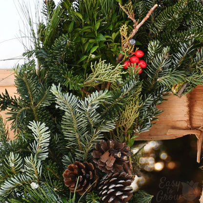 Northwood Pine luxe wreath pine branches, pinecones and red berries