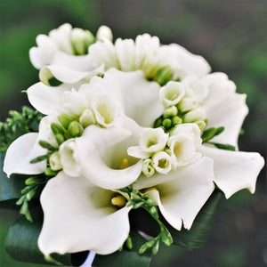 Bouquet of Freesia and Calla Blend White Clouds